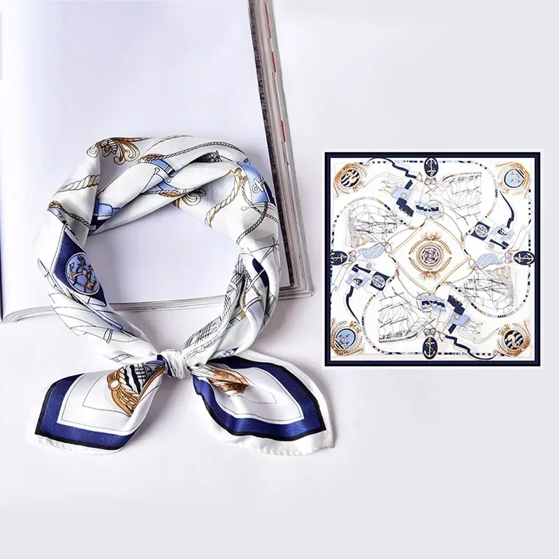 Sciarpe di seta estive per donna Bellissimo modello Foulard al tatto liscio Sciarpa di seta con protezione solare estiva: nero