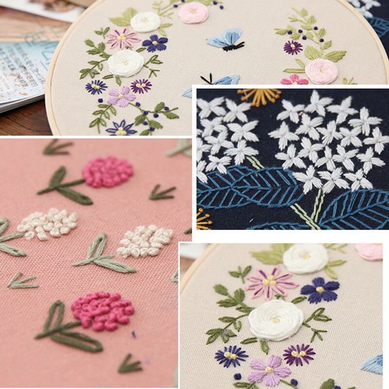 Håndarbeid broderi materiale pakke gjør-det-selv brodert materiale hengende malerier blomster korssting håndarbeidssett