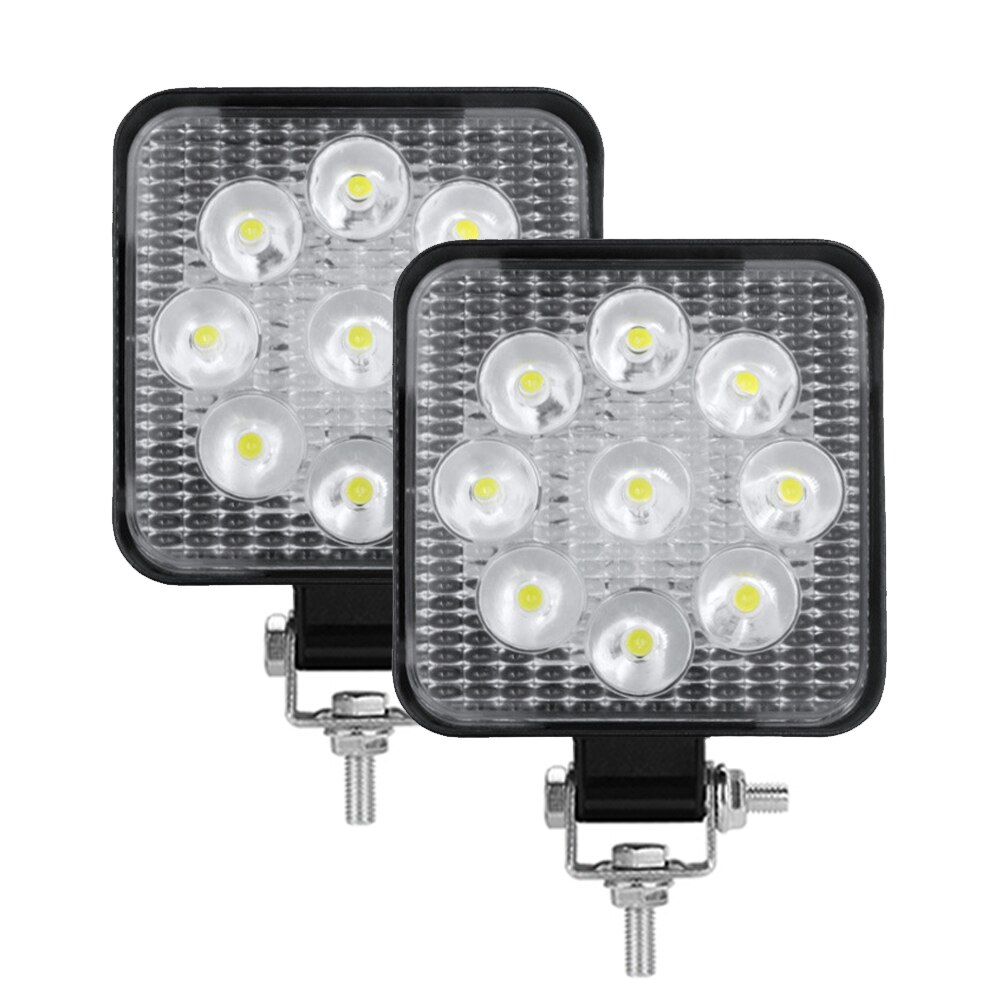 27W Work Light 12V Car LED Spotlight 9 LED Square Lights Auto Truck Off Road Mini Led Offroad Night Driving Lighting Fog Lamp: Army Green