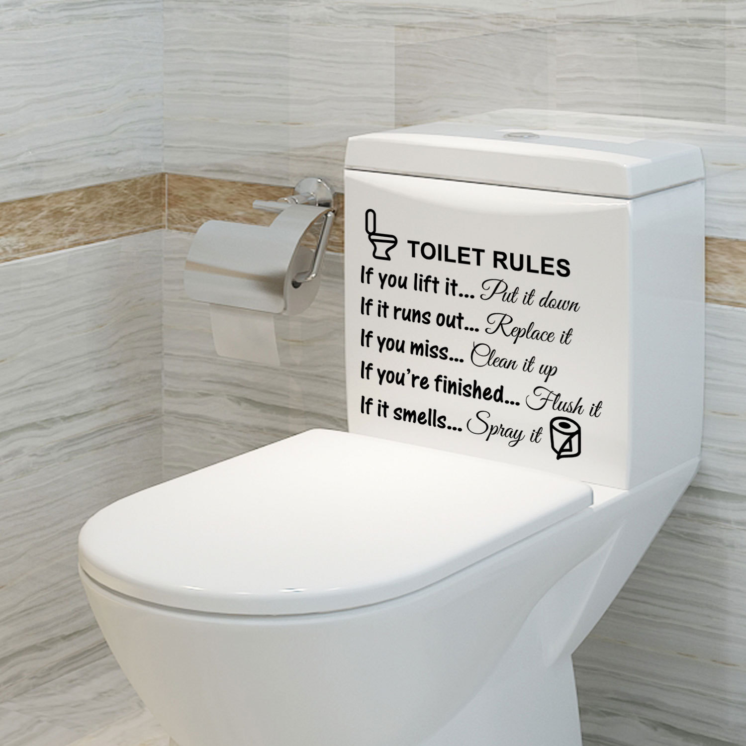 Toiletregels Badkamer Muurdecoratie Stickers, DIY Verwijderbare Vinyl Art Badkamer Decoratie Muur Citaten Stickers Bord Voor Deur Woonkamer