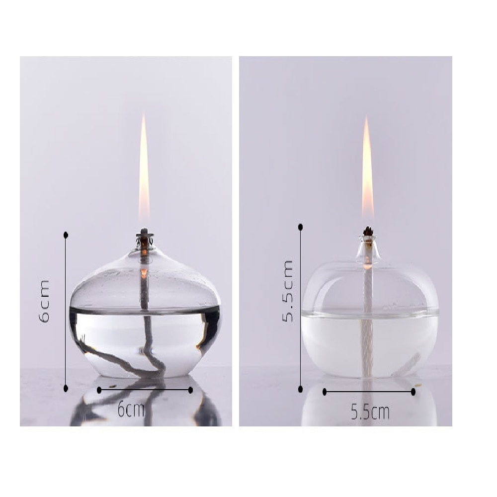 Lampe de Table en verre avec vraie flamme, huile de cheminée Bio, décoration de la maison