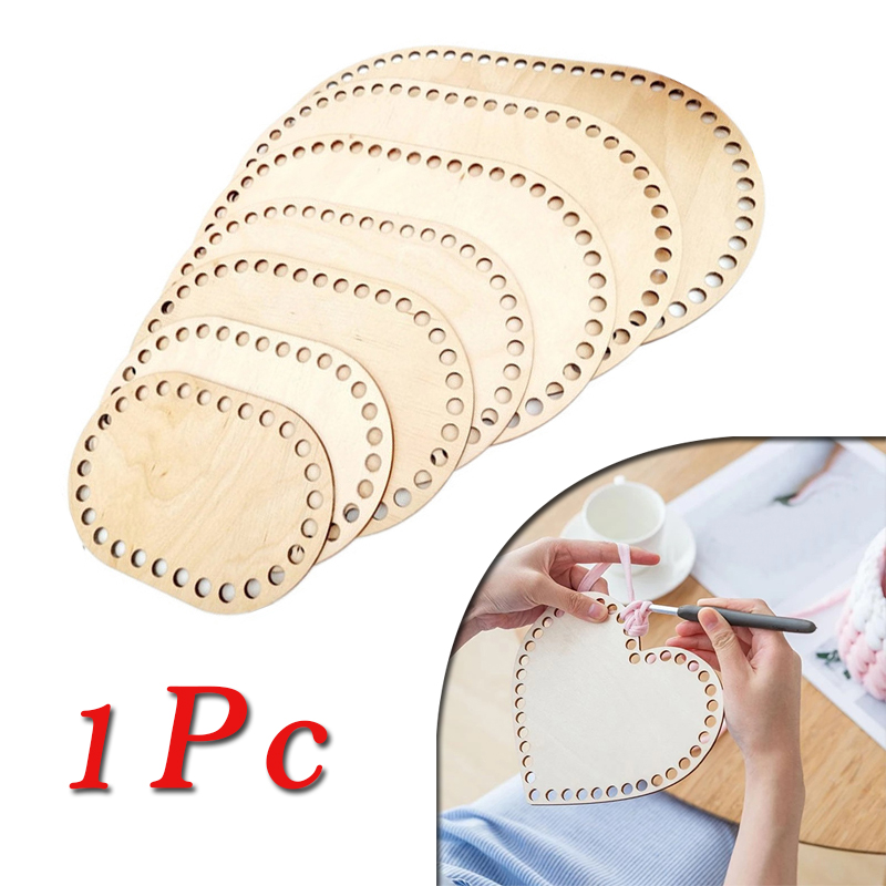 Natural Wooden Basket Bottom Crochet Basket Base for DIY Handcraft Basket Weaving Supplies Making Home Decoration