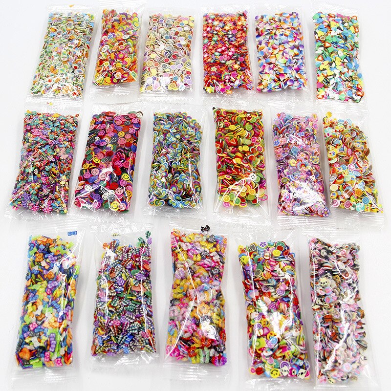 1000pcs/bag DIY Slime Soft Pottery Fruit Slices Filler For Nails Art Slime Fruit Slime Accessories Supplies Decoration Toy