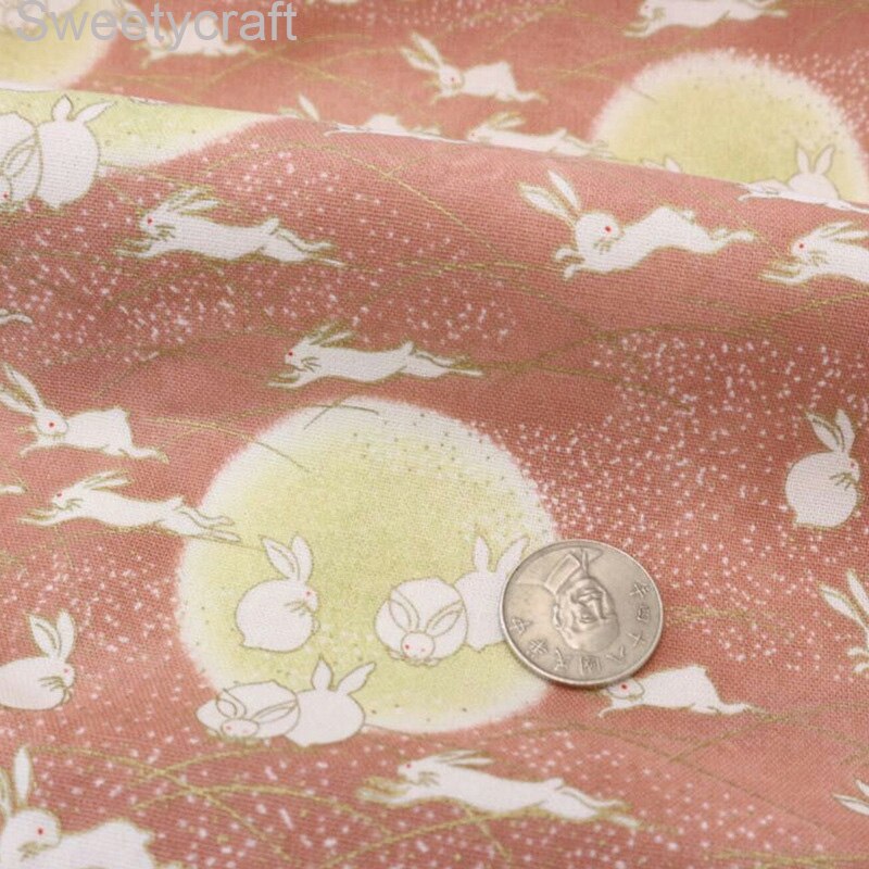 110*45cm halve gård 100%  bomuldsstof brise bronzing vinkende kat print gør-det-selv håndlavet sytaske dekoration ark tissue klud