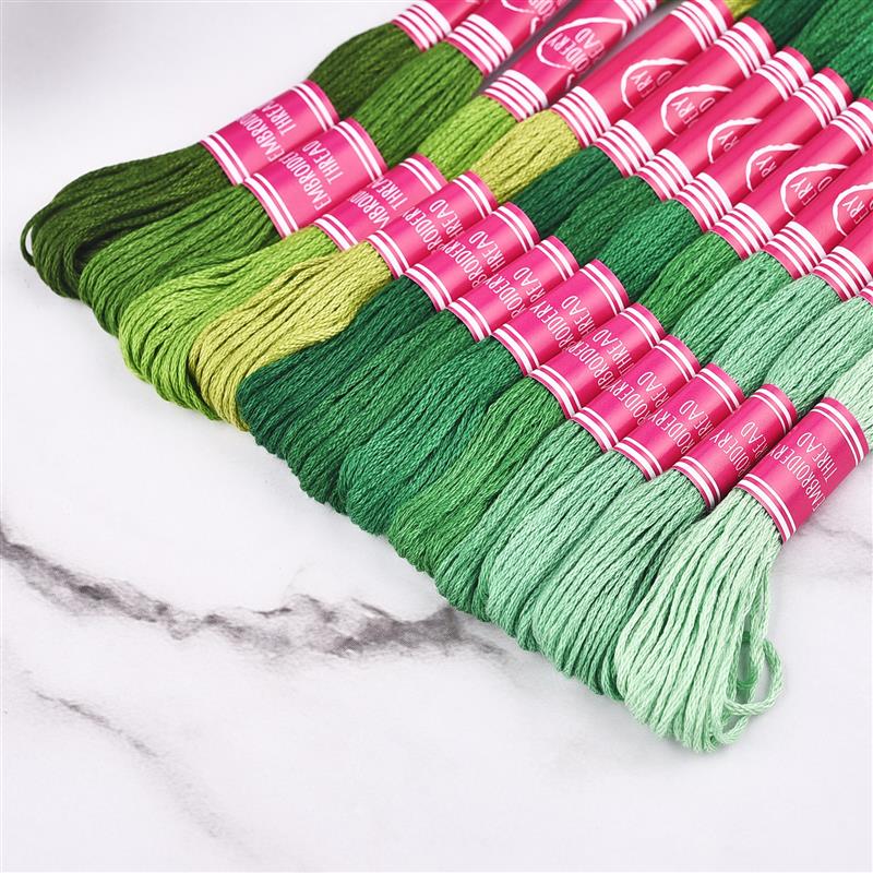 Embroidery Thread 8 Colors Gradient Set Cross Stitch Cotton Sewing Skein Embroidery Thread Floss Kit DIY Sewing Tools