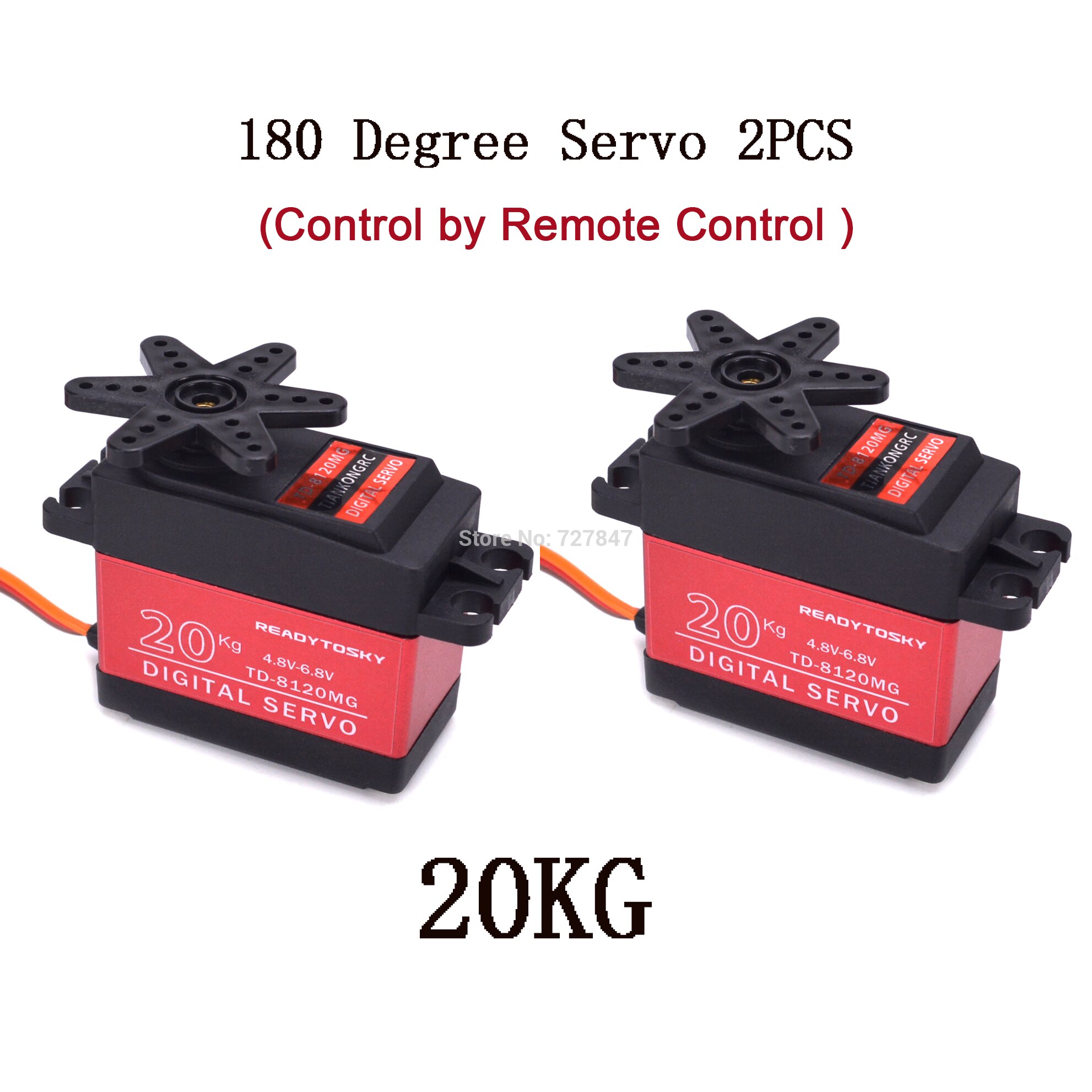 20kg TD8120MG / 25kg TD8325MG Hohe Drehmoment Kernlosen Motor- Servo Wasserdichte Digital 180 Grad Servo Kontrolle durch Fernbedienung Kontrolle: 2Stck 20KG SERVO