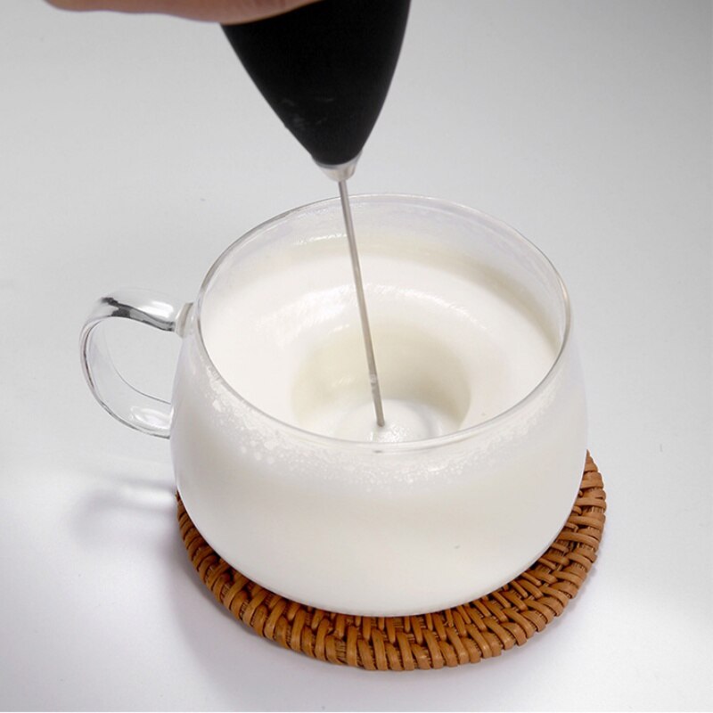 Mini elektrisk mjölkskumsvisp i rostfritt stål hushållsäggvisp fancy kaffebryggare mjölkmixer