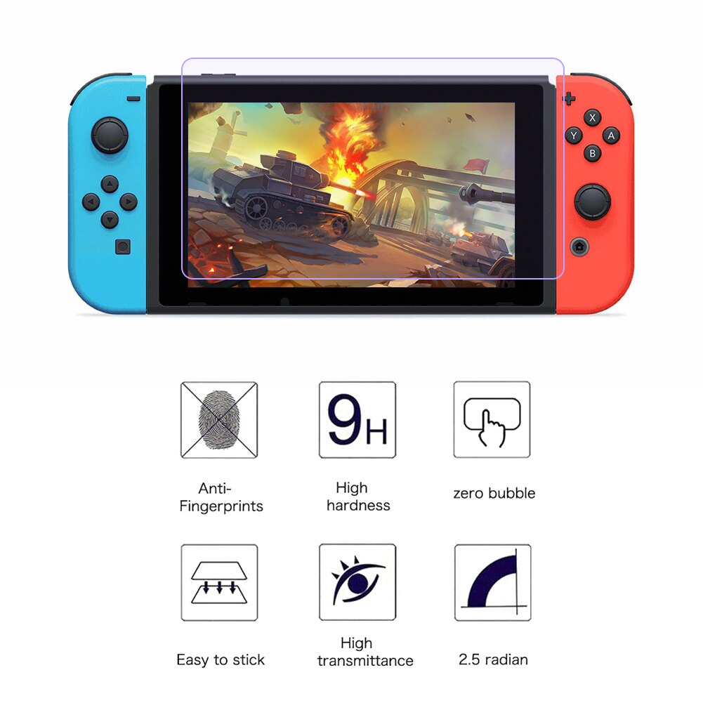Protecteur d'écran incassable pour console Nintendo Switch, Version HD, Film de Protection des yeux, violet, lumière, OLED
