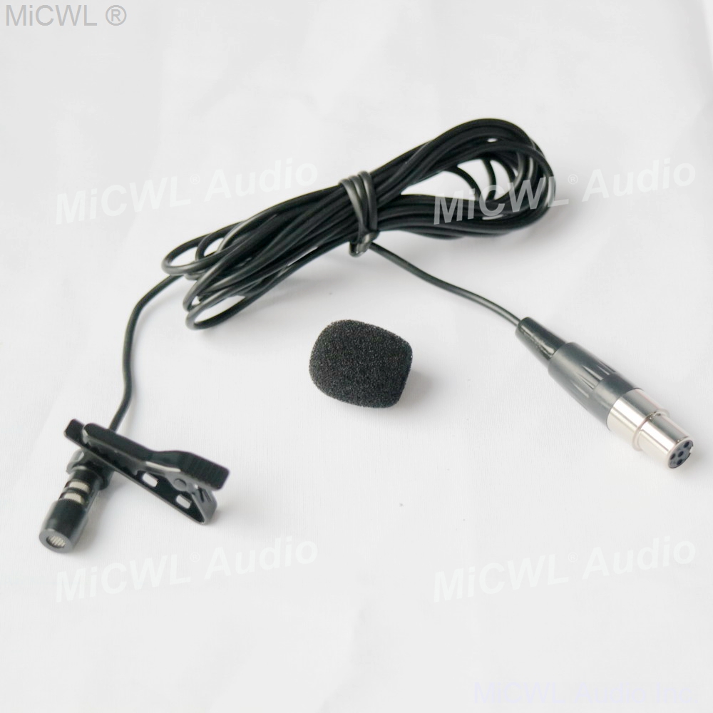 W185 Tie Clip Lavalier Microphone for Ture Shure Wireless Lapel BeltPack mini 4Pin 2m wire Omnidirectional with Protective bag