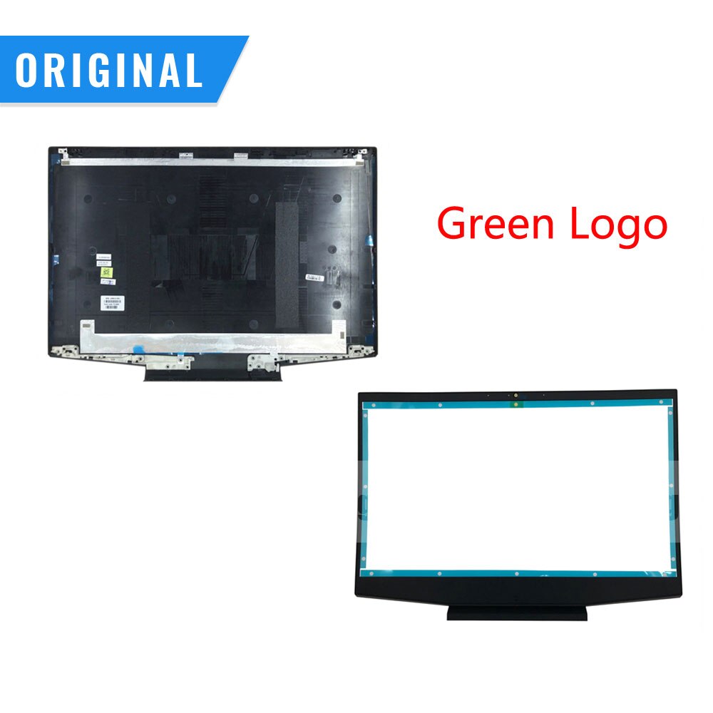 Original For HP Pavilion 15-DK Series LCD Back Cover Front Bezel Hinges Palmrest Bottom Case L56914-001 L57593-001: Green logo AB