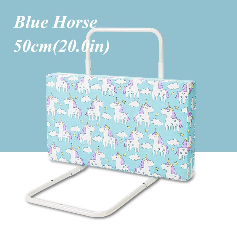 Parachoques de cuna Babyinner, valla para la cama del bebé, rieles de cuna de algodón elevables, barandilla para cama suave anticaída, Corralitos seguros para niños de 0,5 M, 1 Uds.: Blue horse