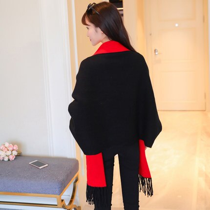 Kmetram otoño e invierno mujer suéter cárdigan poncho de punto con borlas sueltas para bodas de mujer suéter con capa y chal con mangas de murciélago  hh589
