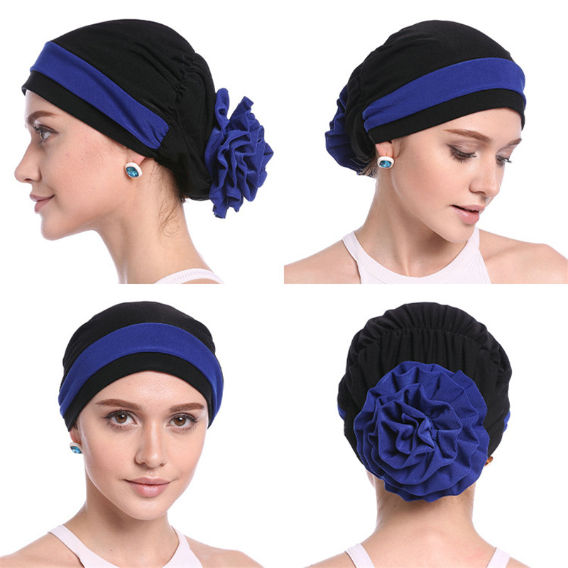 H133 frente dos colores turbante hijab estiramiento interior Hijabs cobertura completa gorras listas para usar mujeres pañuelo para la cabeza debajo del Hijab Bo