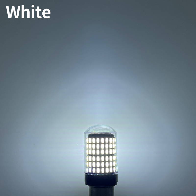 2 uds coche LED 1156 BA15S P21W BAU15S PY21W 1157 BAY15D 7443 bombillas LED 144SMD CanBus lámpara luz de señal de giro inverso: Azul / 1156 BAU15S PY21W