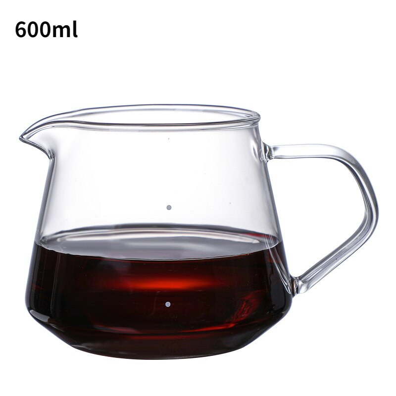Wood Filter Glass Coffee Sharing Pot Coffee Set Coffee Pot Coffee Filter Cup Filter Paper Glass Coffee Filter: 600 Pot