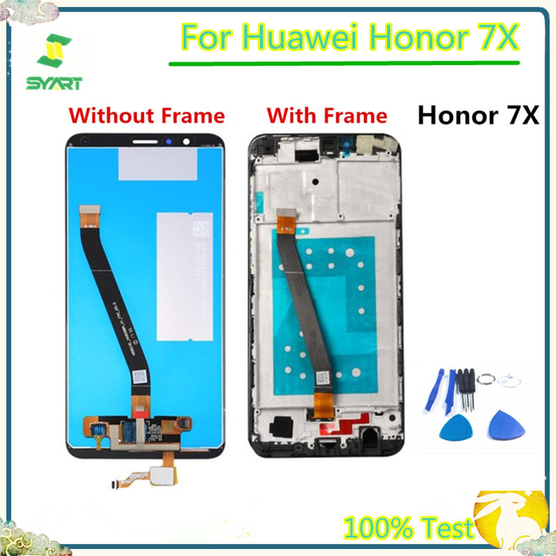 Pantalla táctil de 5,93 pulgadas pantalla LCD digitalizador de pantalla táctil de vidrio del Panel de la Asamblea para Huawei Honor 7X BND-AL10 BND-L21