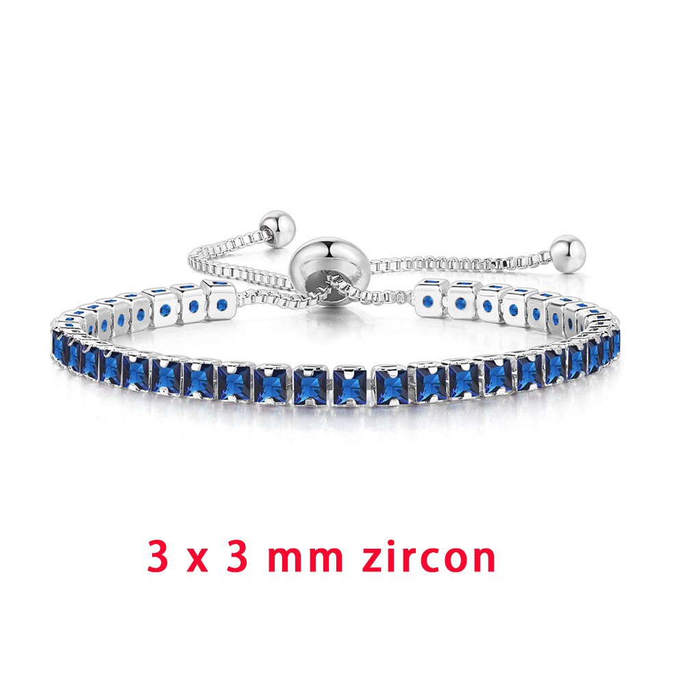 Zhouyang amizade pulseiras para mulher 2.5*2.5mm zircão quadrado rosa cor de ouro artesanal pulseira jóias presente por atacado h024: DZH027