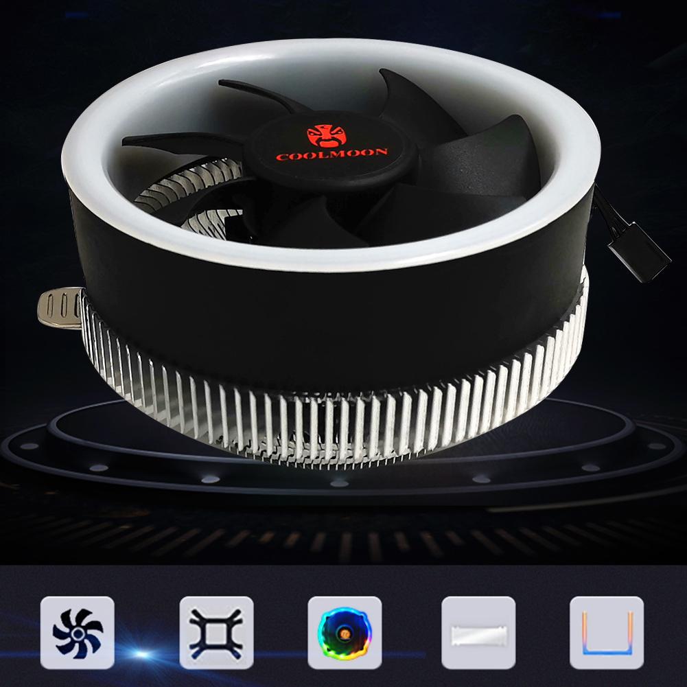 COOLMOON Q2 RGB LED Computer PC CPU-Chassis Kühlung Kühler Silent Lüfter 3 Pin CPU Fan Kühlkörper Kühler Universal für Inter AMD