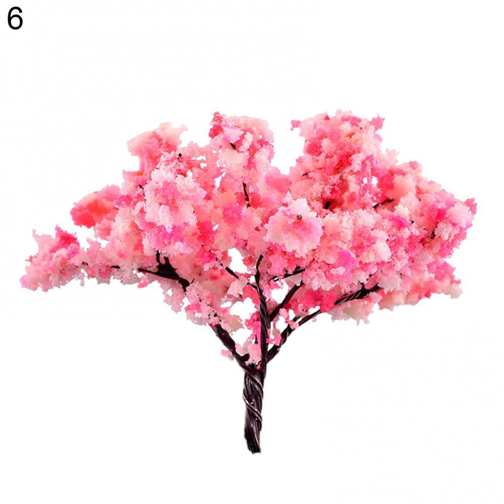 Artificial Pink Tree Willow Miniature Fairy Garden Home Houses Decoration Mini Craft Micro Landscaping Decor DIY Accessories: 06