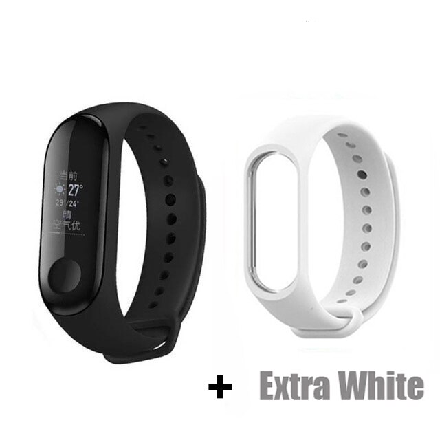 Xiaomi Mi Band 3 Fitness Tracker 50M Waterdichte Smart Band Smartband Oled Display Touchpad Hartslagmeter Polsbandjes Bracele: add white