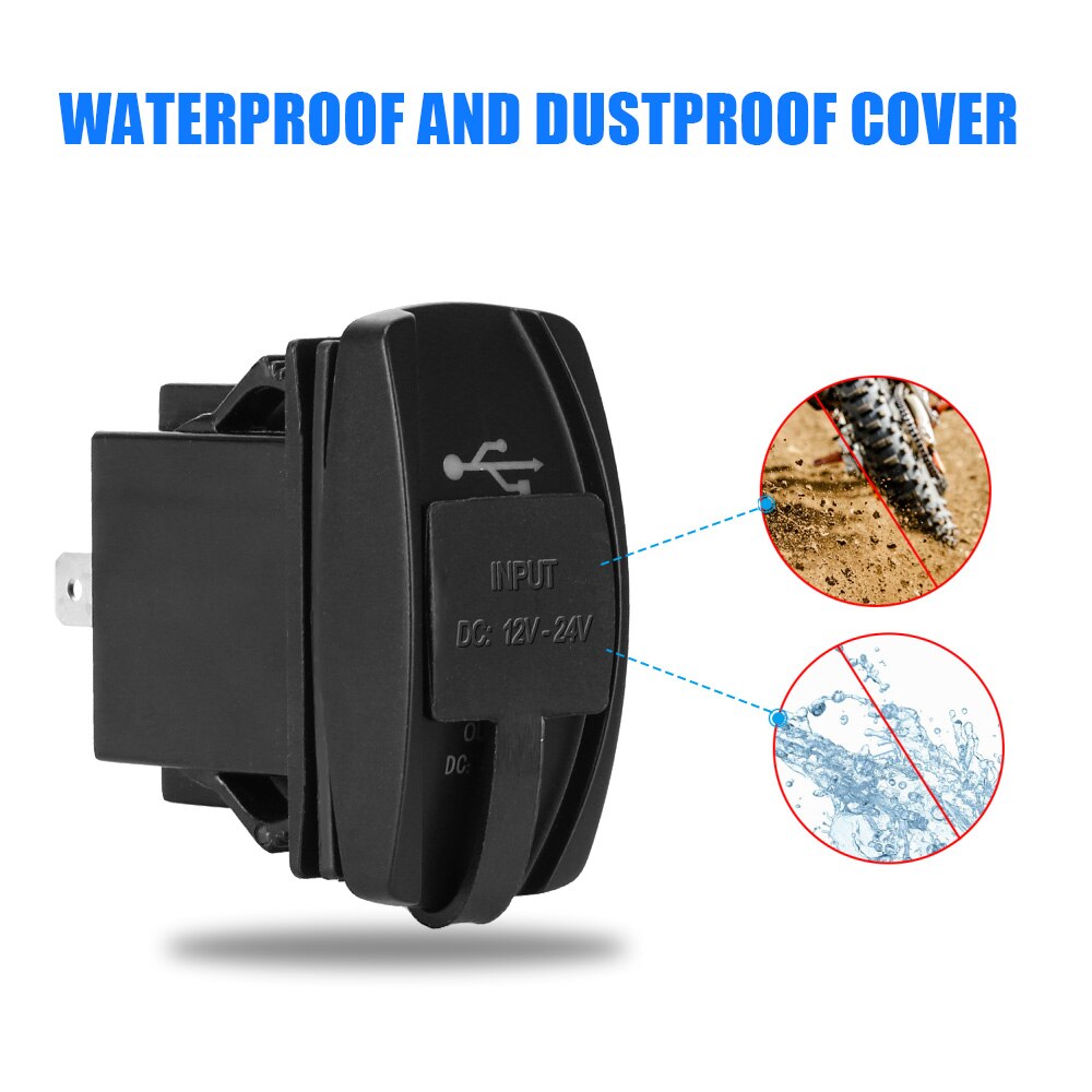 Stofdicht Telefoon Oplader Voor Auto Rv Camper Caravans Poorten Universele Autolader 5V 3.1A Dual Usb Led Auto Adapter waterdicht