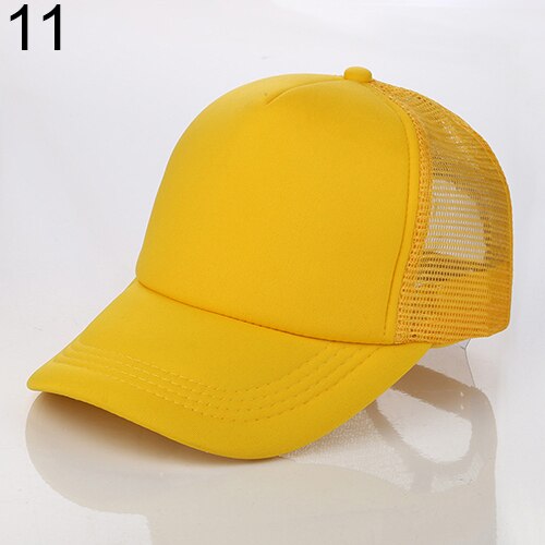 Unisex Trucker Cap Baseball Mesh Adjustable Hats: Yellow