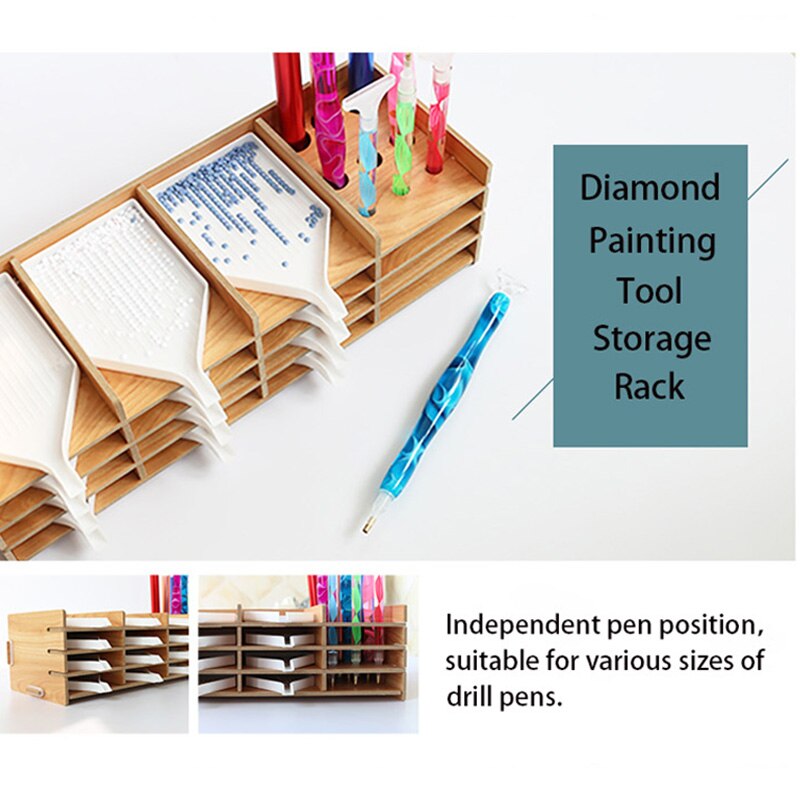 Wooden Drawer Organizer Box Diamond Painting Tray DIY Craft Storage Accessoires Tools Kit Bead Container Organizer Racks