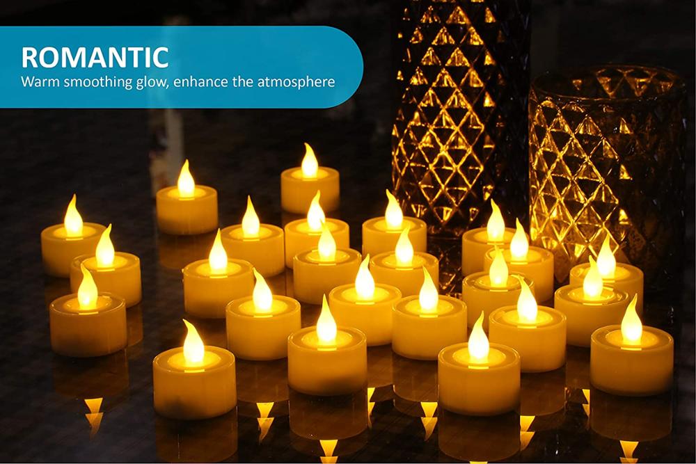 Flameless Led Tealight Candles Battery Operated Warm White Flameless Pillar Candle Bluk for Romantic Decorations