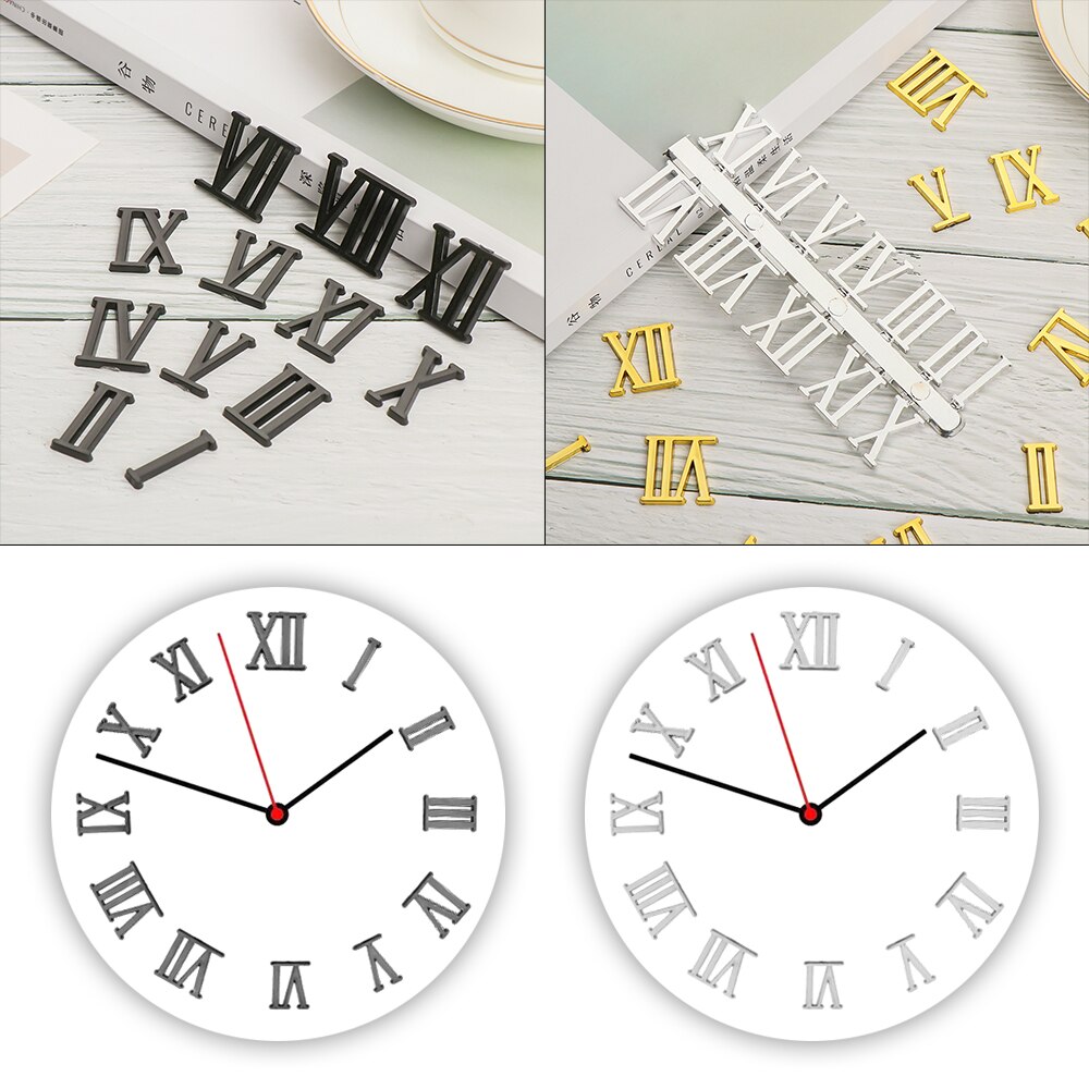 1 Set Quartz Clock Numerals Accessories Arabic Number Roman Numerals Clock Parts Handmade Material Restore Digital Repair Tools