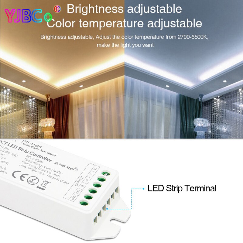 Miboxer rgb+cct led strip light controller, fut 039 ( uppgraderad ) 2.4 ghz  dc12v ~ 24v led lampa tejpdimmer