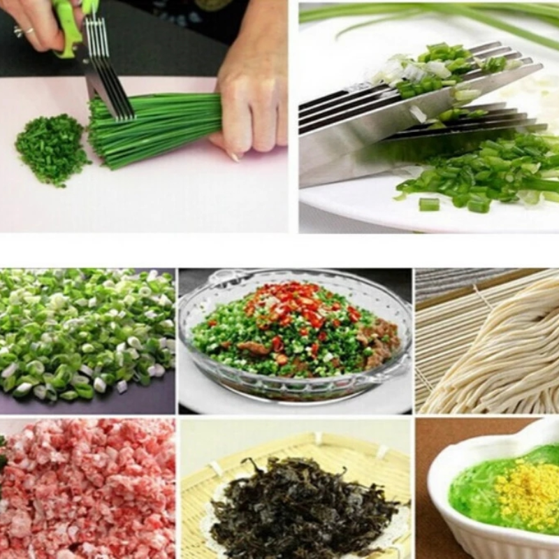 mehrschichtig Edelstahl Multifunktionale Messer Küche Schere Schnittlauch Cutter Kraut Gewürz Küche Schneidemaschine Geschreddert Scallion schneiden