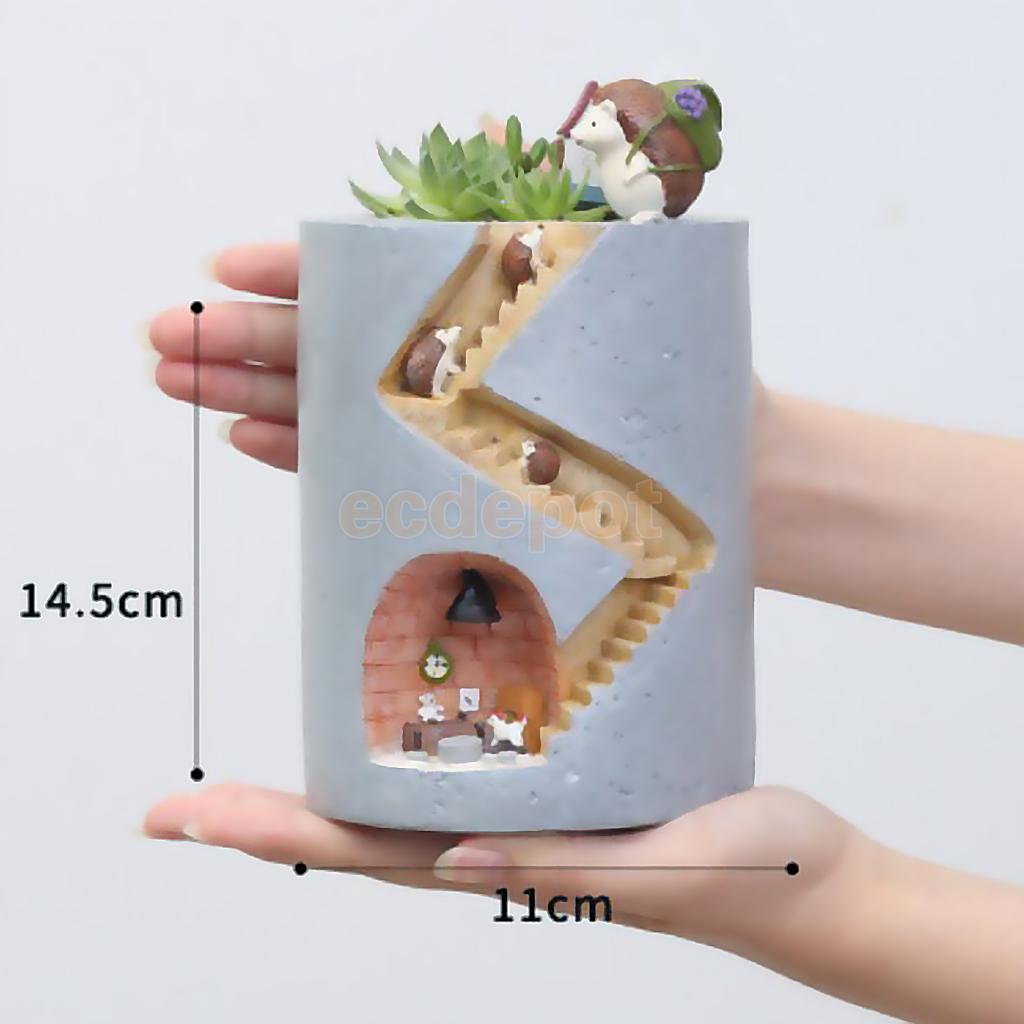 Landlig hage harpiks blomsterpotter plante pinnsvin figur dekor