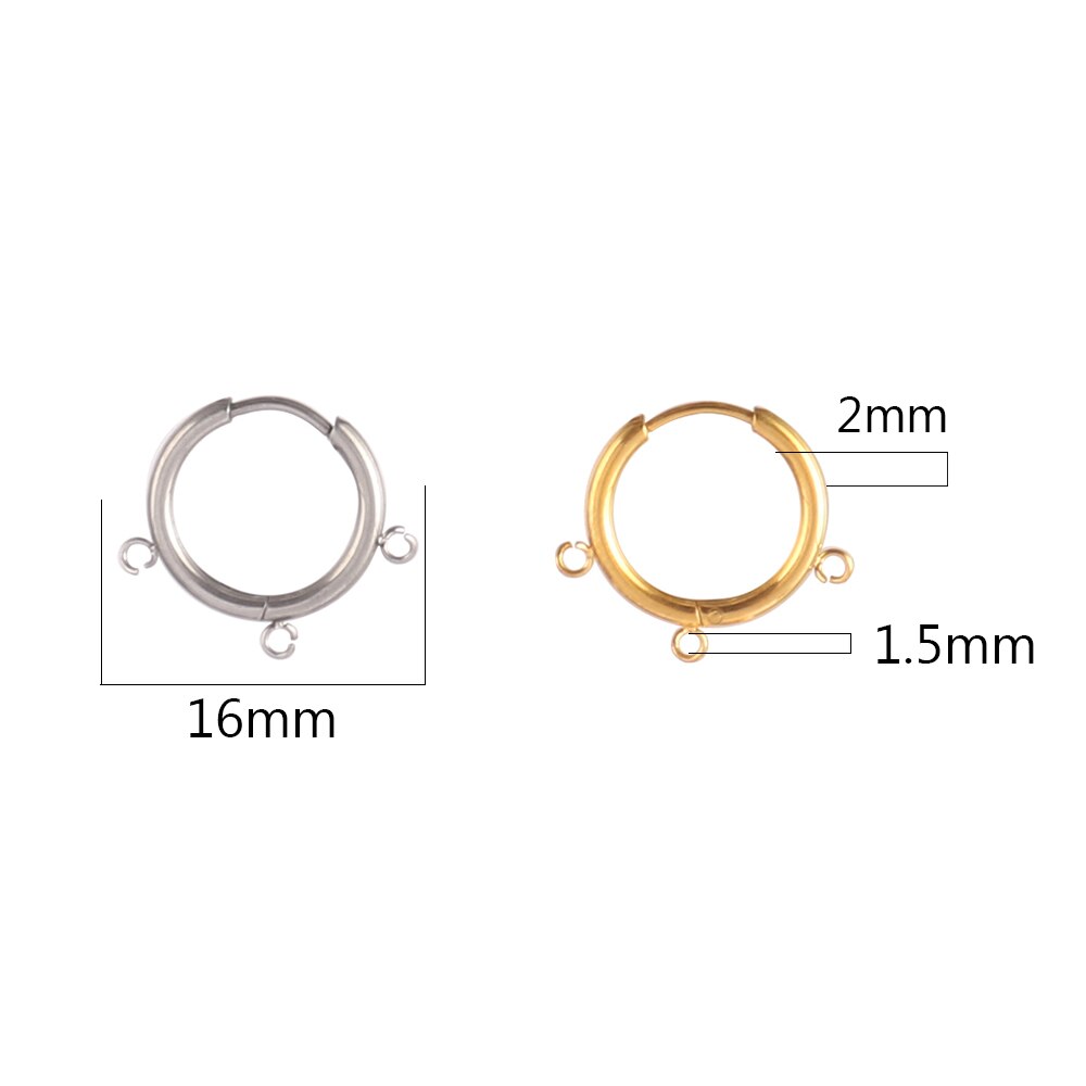 10 unids/lote de pendientes DIY de acero inoxidable 316L, Base de montaje para pendientes de aro para joyería DIY, suministros para fabricación de pendientes, accesorios: M / Gris