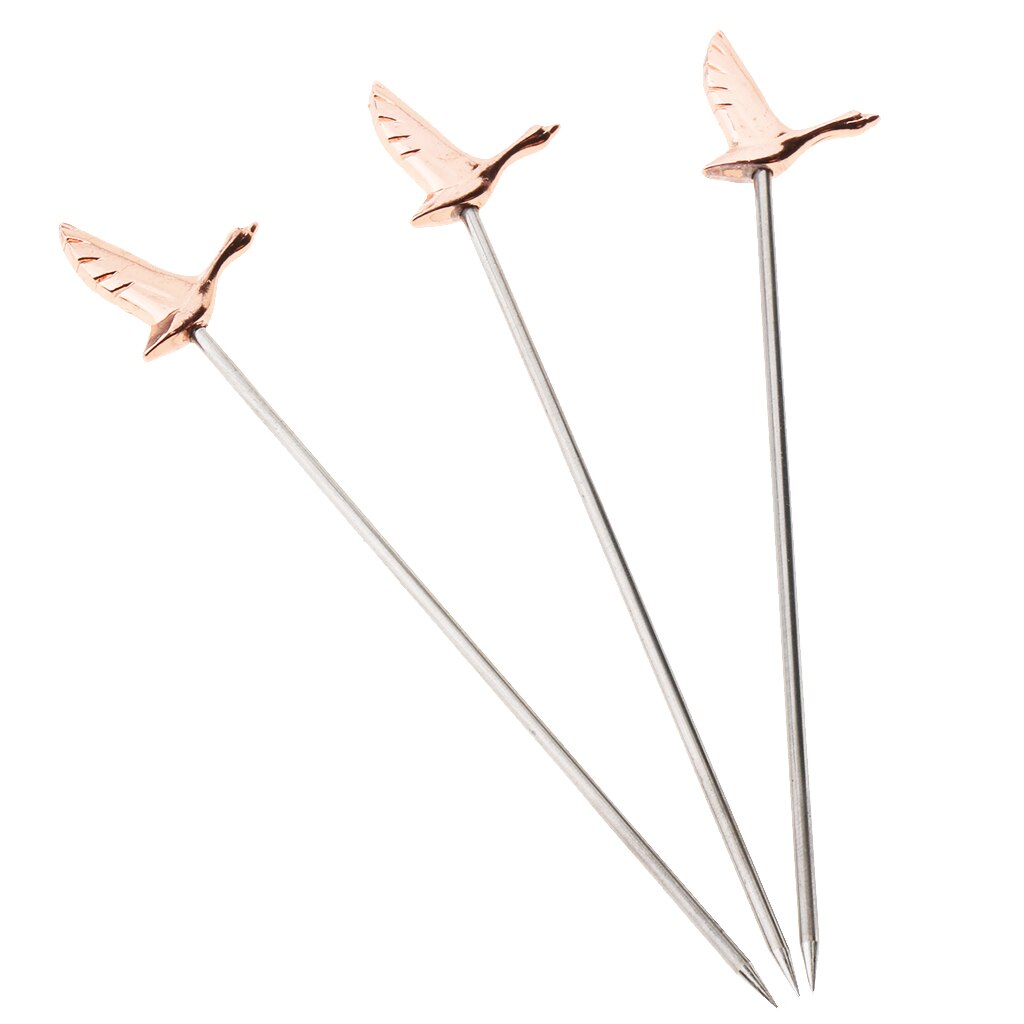 3 Stuks Roestvrij Herbruikbare Staal Cocktail Picks Martini Fruit Stok Roerstokjes Voor Party Keuken Accessoires