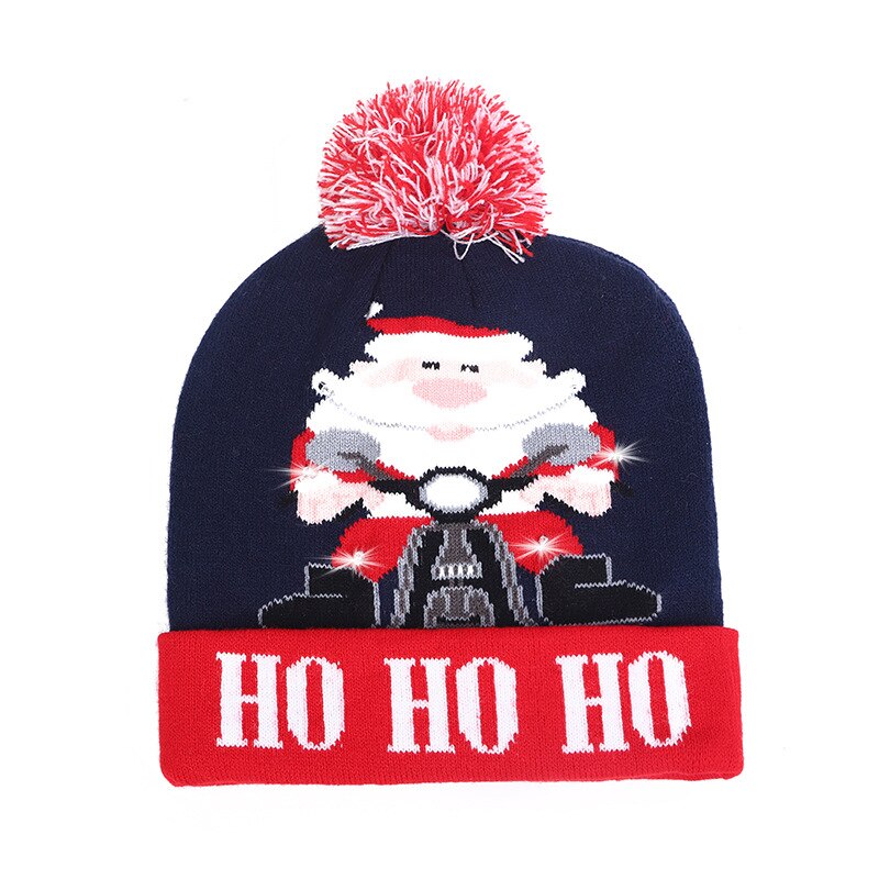 Kerstmutsen met led-licht, gebreide kerstmuts voor kinderen, kerstversiering voor volwassenen, kerstversiering, kerstversiering, gelukkig jaar: 5