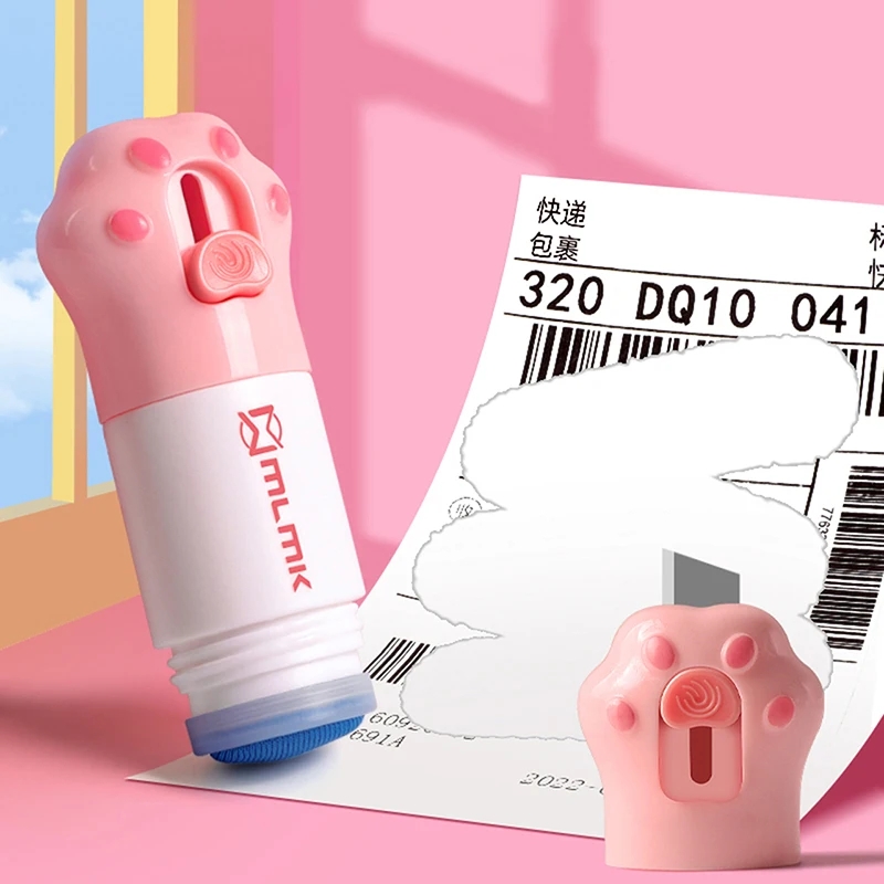 Cat Paw Thermisch Papier Correctievloeistof met Mes Pakketdoosopener Home Anti Peep Identiteitsinformatie Privacybeschermer Gum