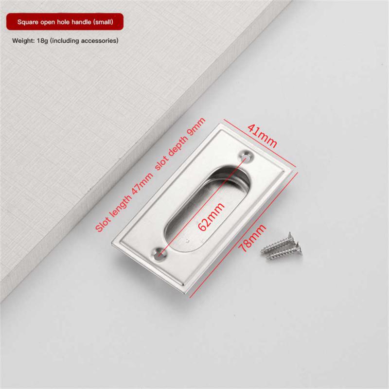 Manijas de puerta de aleación de Zinc, cubierta empotrada al ras, manija de gabinete de suelo, manija de muebles negra plateada, accesorios para el hogar