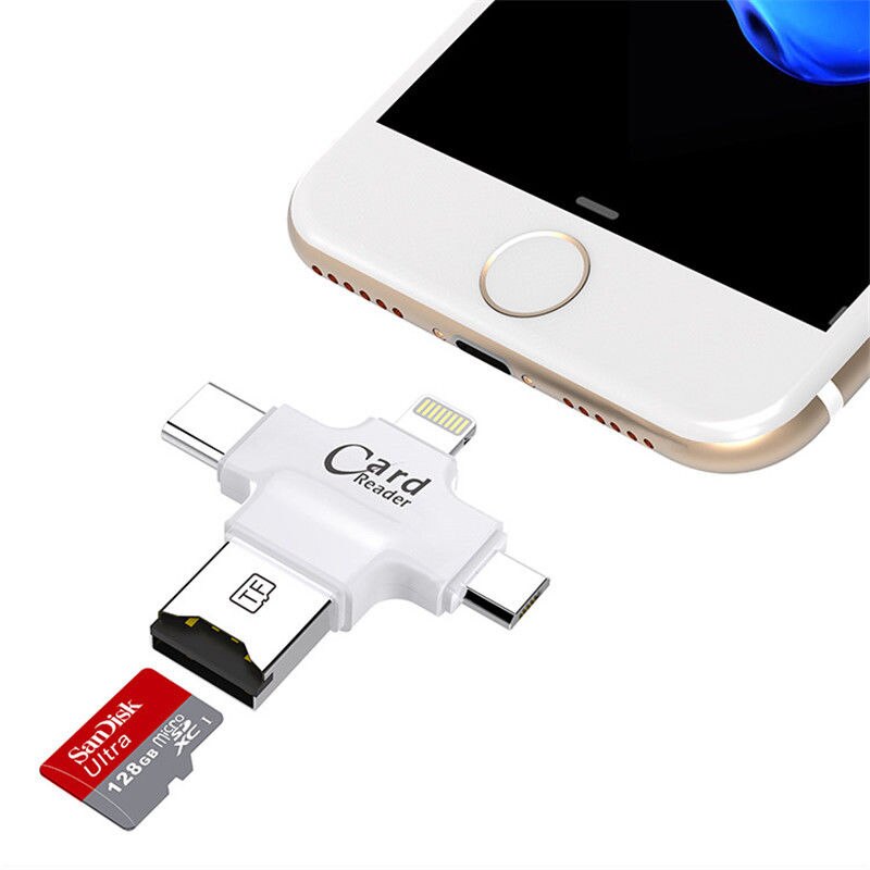 Lettore di schede Micro SD/TF OTG 4 IN 1 per PC USB tipo C Android Iphone 13 pro 11 7 6 8 X IOS15