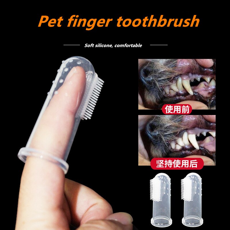 Gummi kæledyr finger tandbørste silikone tandbørste hvalp killing killing barnesenge børste finger kæledyr lille tandbørste anti-kæledyr dårlig ånde