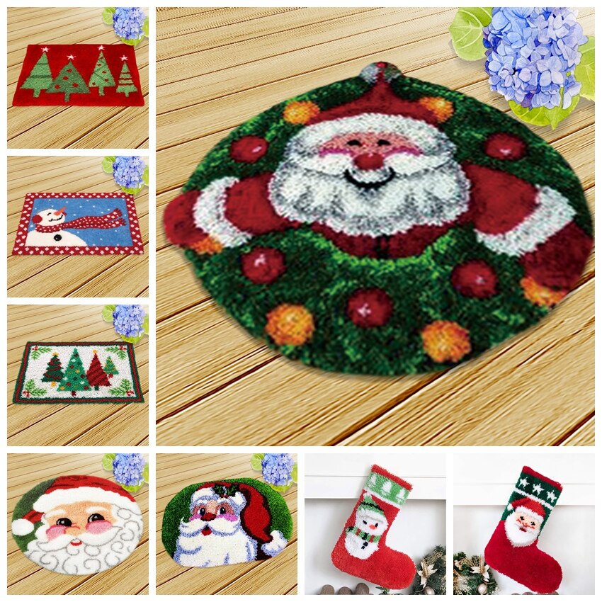 Christmas Knooppakket Latch Hook Kits Diy European and American Style Smyrna Needlework Mat Latch Hook DIY Cushion