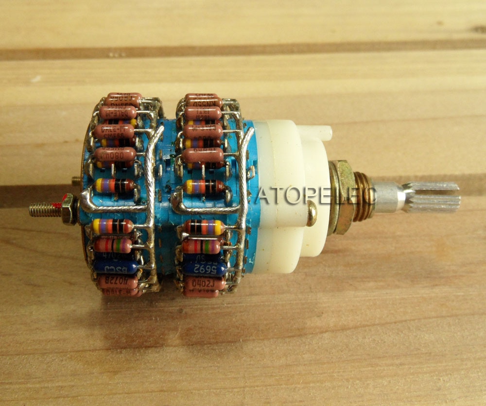 10k/50k/100k/250k dale 4x 24- trins dæmper dobbelt enhed volumen potentiometer stigen type