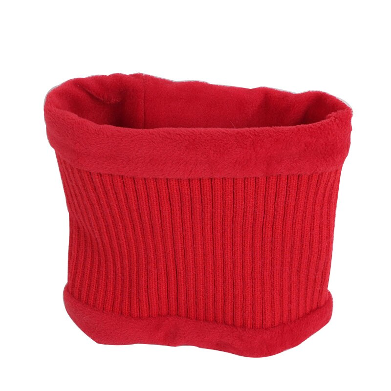 Toddler børnetørklæde vinter tyk varm strikhals varmere med fleeceforing til drengepiger plus fløjl tørklæde: Rød