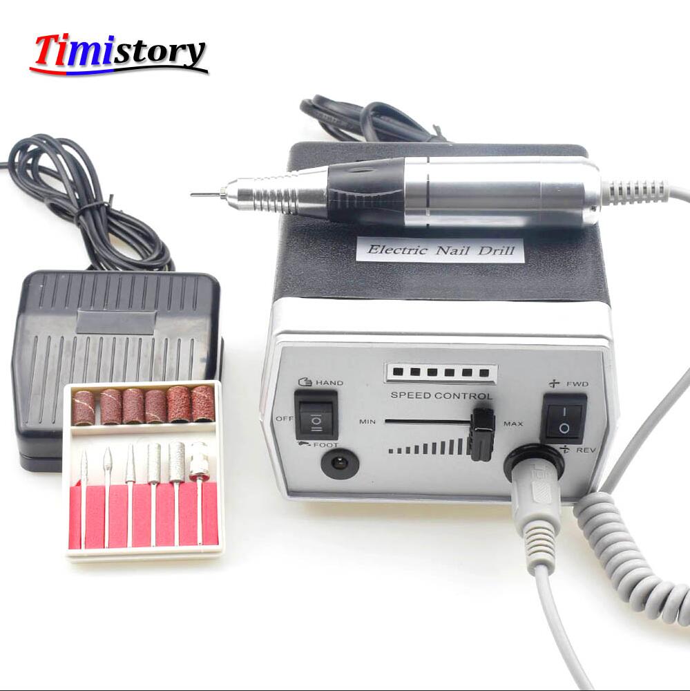 Máquina pulidora eléctrica para uñas, pulidora de uñas de 35000RPM Pro con puntas de diamante para cortaúñas y pedicura: 15W 35000RPM