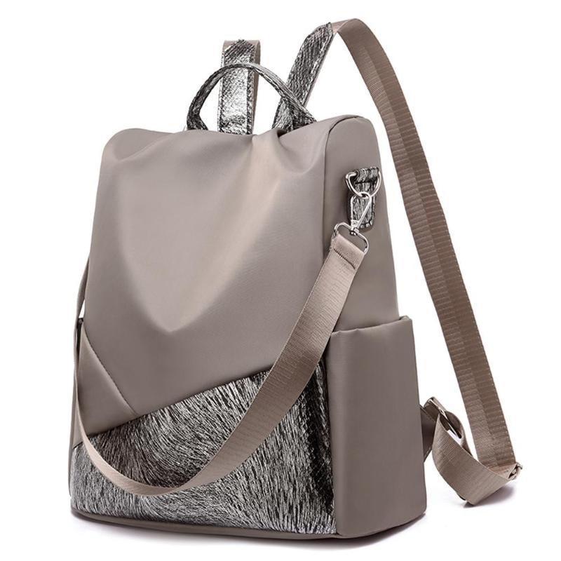 Multifonction Anti-vol voyage sacs à dos femmes sacs d'école sac à dos décontracté Oxford tissu Style sac à dos épaule haut-poignée sacs: Camel