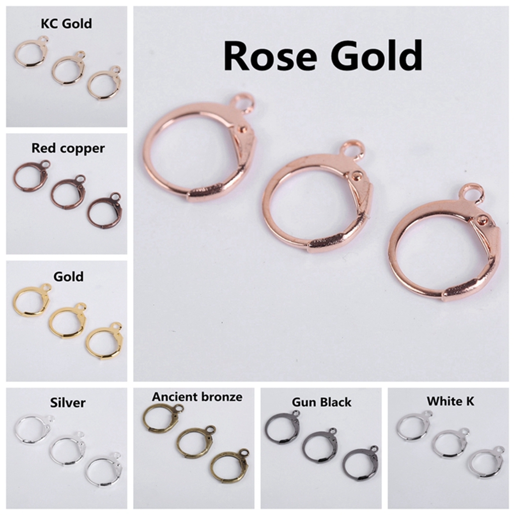 20 pz/lotto 14*12mm orecchini a molla ganci impostazioni filo cerchi di Base per gioielli che fanno forniture risultati gioielli fai da te accessori