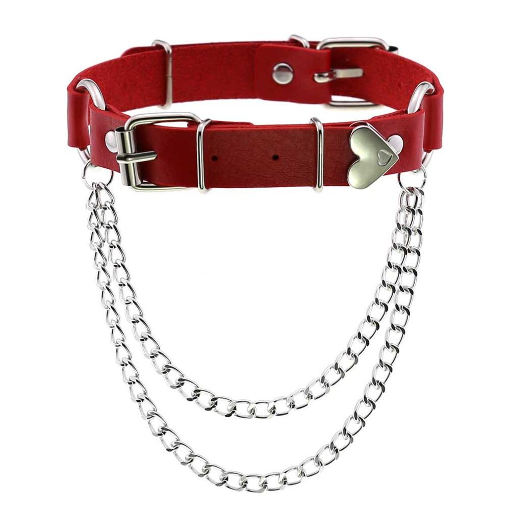 Perzik Hart Choker Ketting Goth Kleding Harajuku Ketting Punk Gothic Kwastje Hals Ketting Sieraden Voor Vrouwen Valentijnsdag: Licht Geel Goud Kleur
