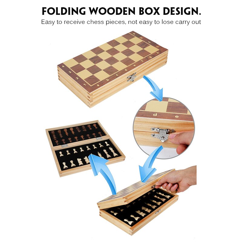 Wooden Educational Toy With Magnet Folding Chess Magnetic Wooden Folding Chess