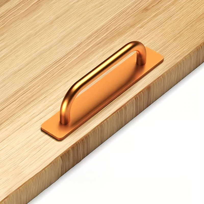 Self-Stick Instant Cabinet Drawer Handles Pulls - 5.8 inch Stainless Steel Adhesive Door Handles, No Drilling: Champagne