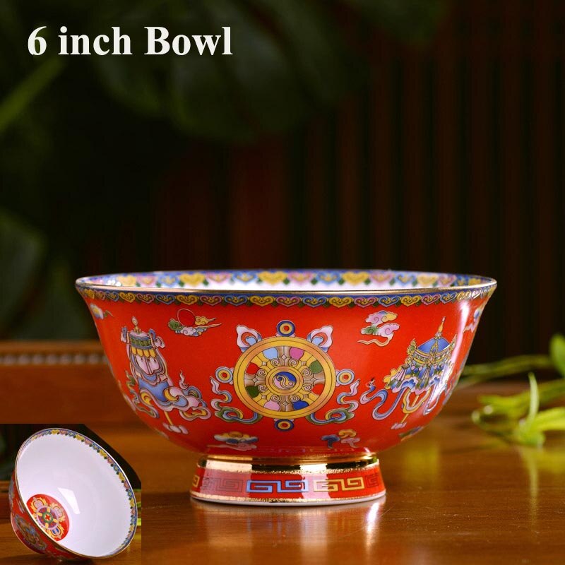 4.5/5/6/8 Inch Vintage Chinese Traditie Keramische Servies Soep Rijstkom Jingdezhen Bone China Ramen Bowls Salade mixing Bowls: N (1PC 6inch Bowl)