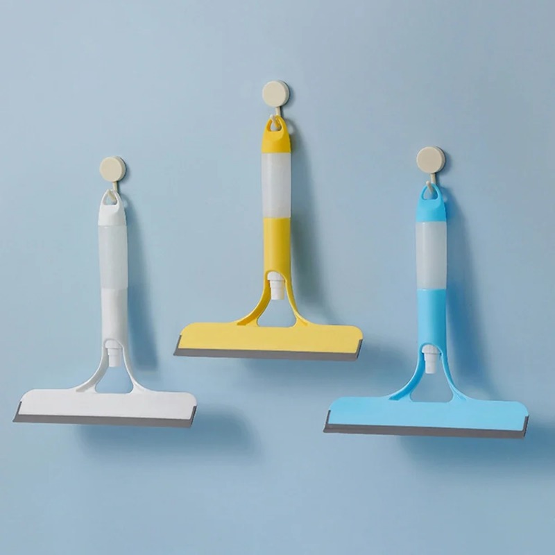 Limpiaparabrisas de mano 3 en 1, escobilla de goma para ducha de silicona con boquilla, regadera, herramienta de limpieza de vidrio para espejo de baño